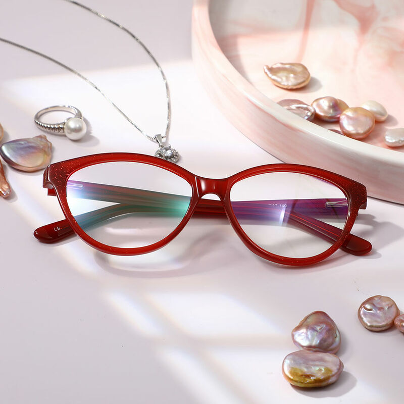 Arabell Cat Eye Red Glasses