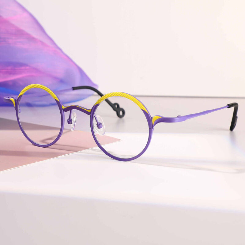 Rosa Round Purple Glasses