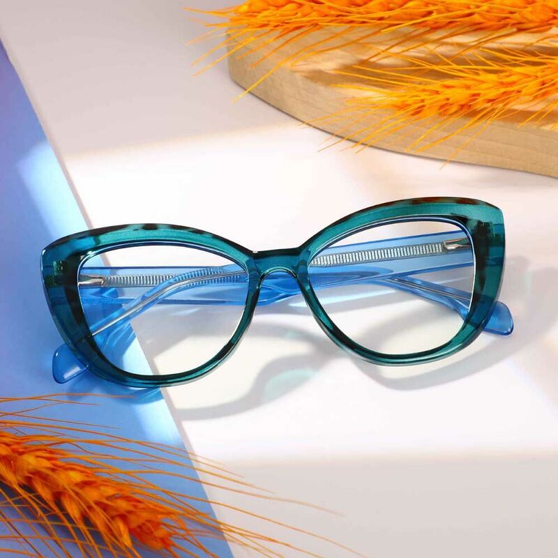 Rockefelle Cat Eye Green Glasses