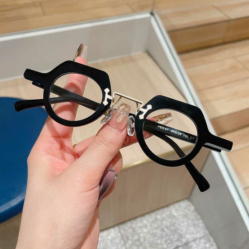 Rhodes Runde Schwarze Brille