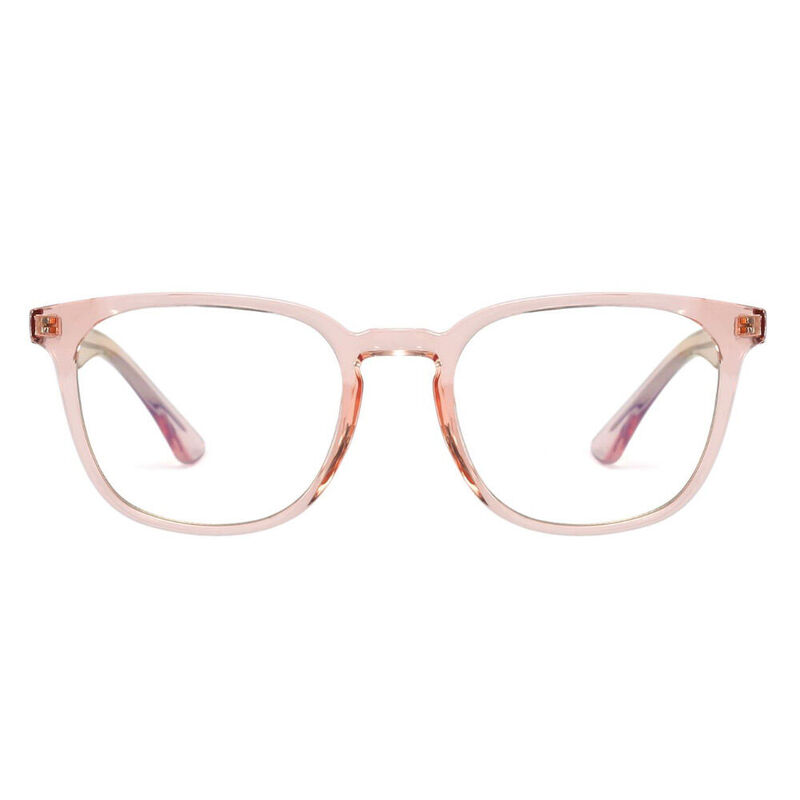 Abena Rectangle Pink Clear Glasses