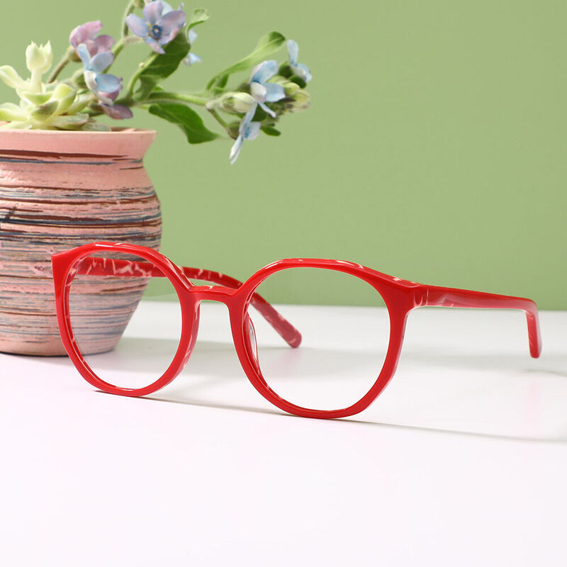 Hodgaa Round Red Glasses