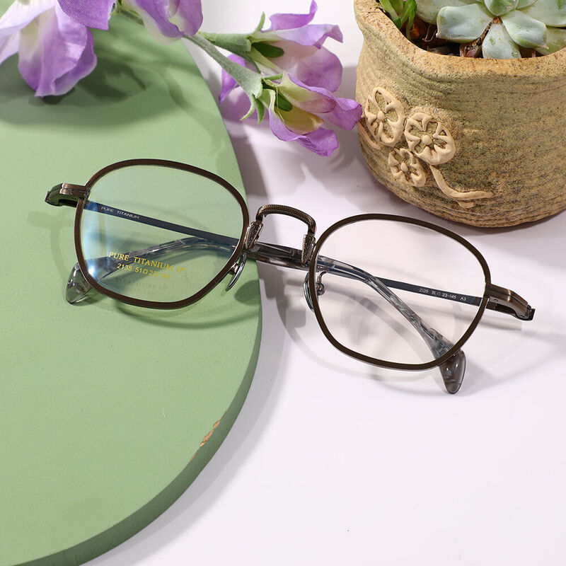 Lance Geometric Brown Glasses