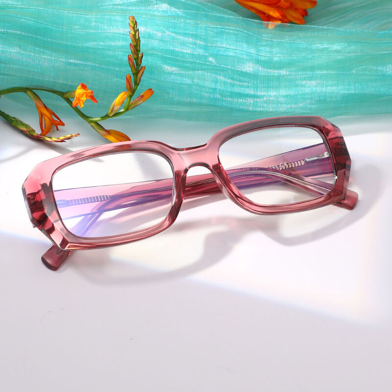 Carliy Rectangle Rosa Brille