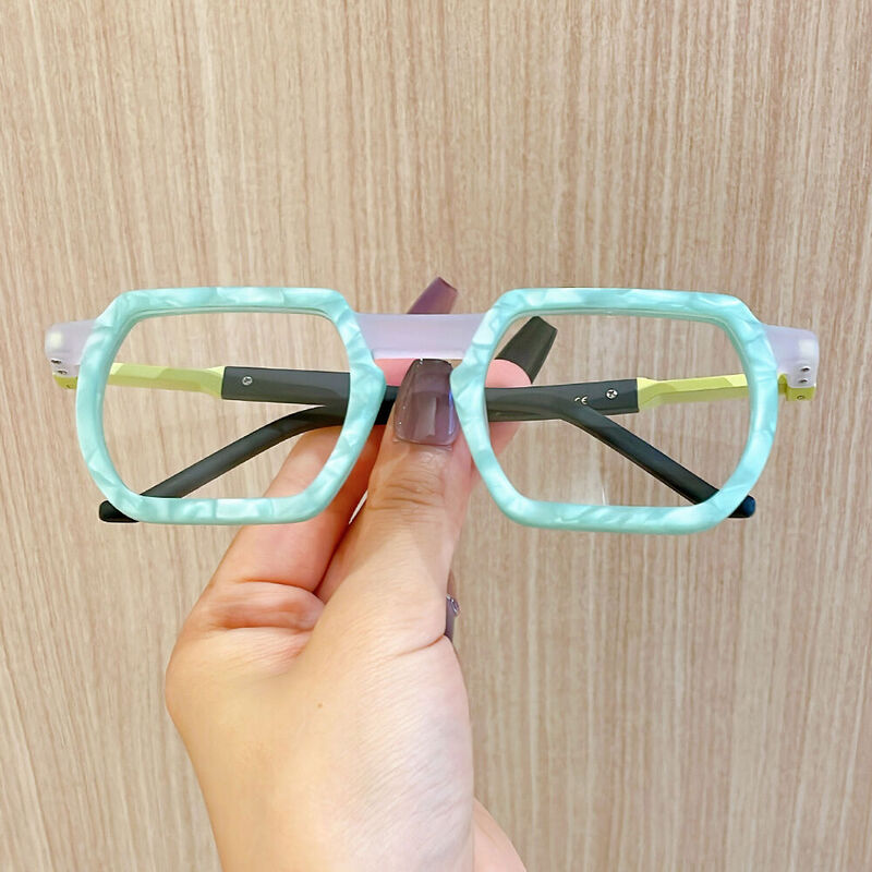Margare Geometric Blue Glasses