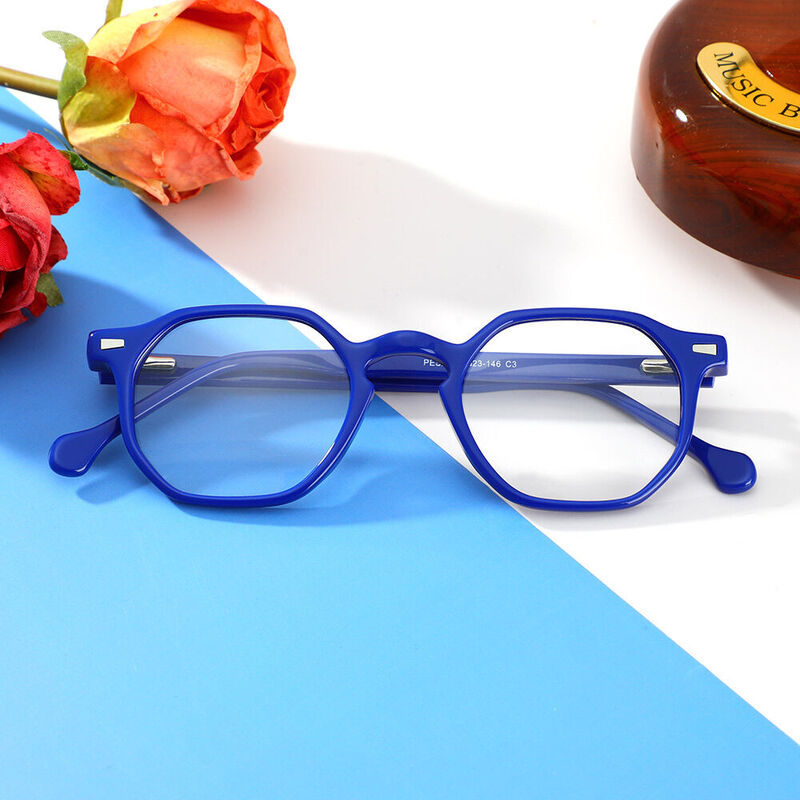 Micah Geometric Blue Glasses