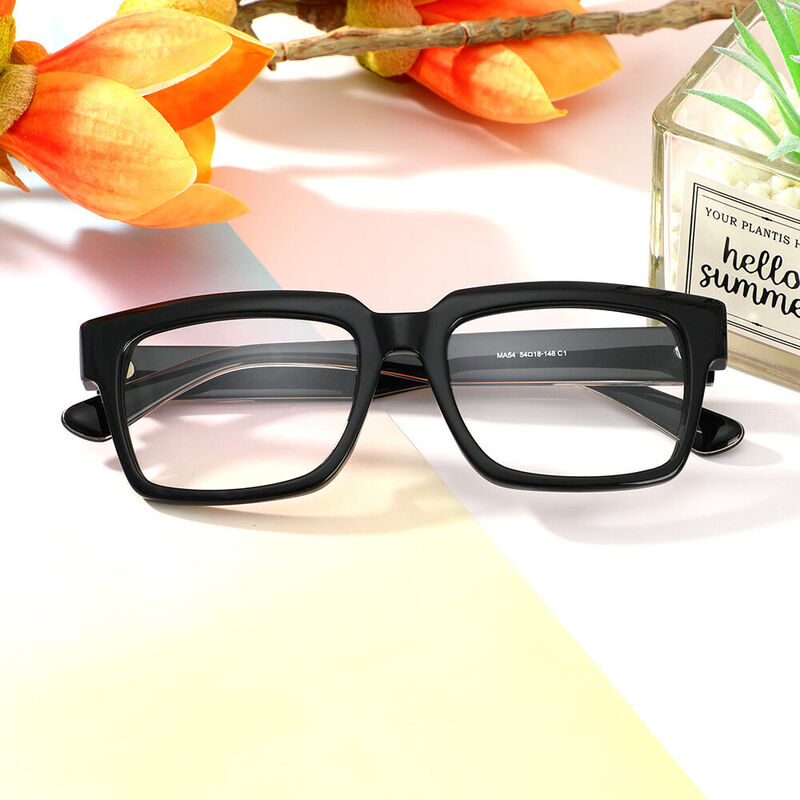 Taylor Rectangle Black Glasses