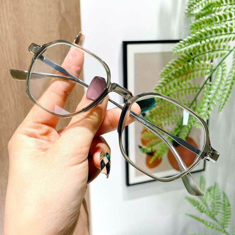 Virgil Geometric Green Glasses