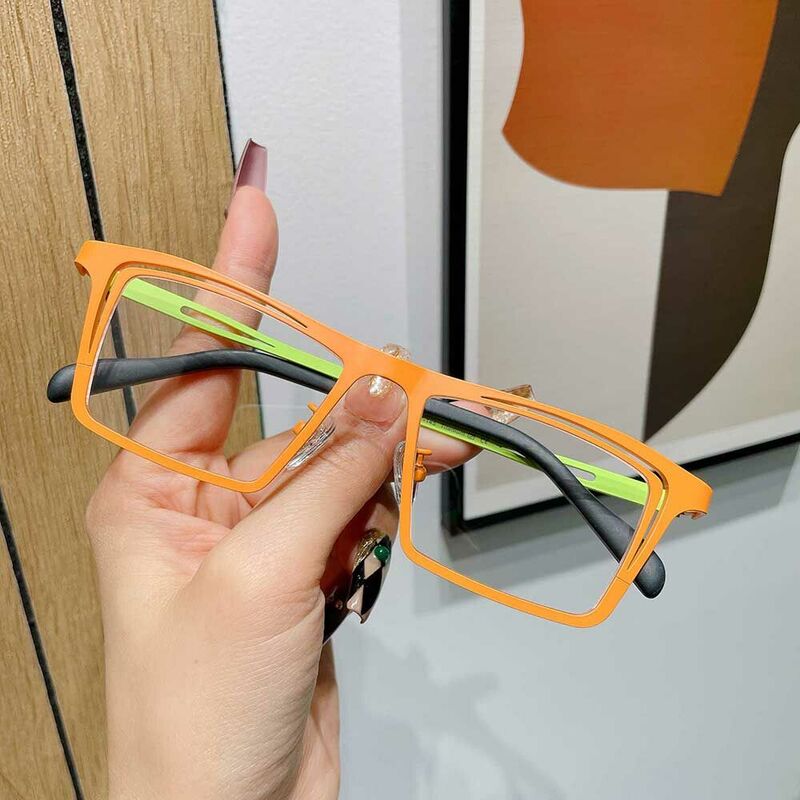 Marina Rectangle Orange Glasses