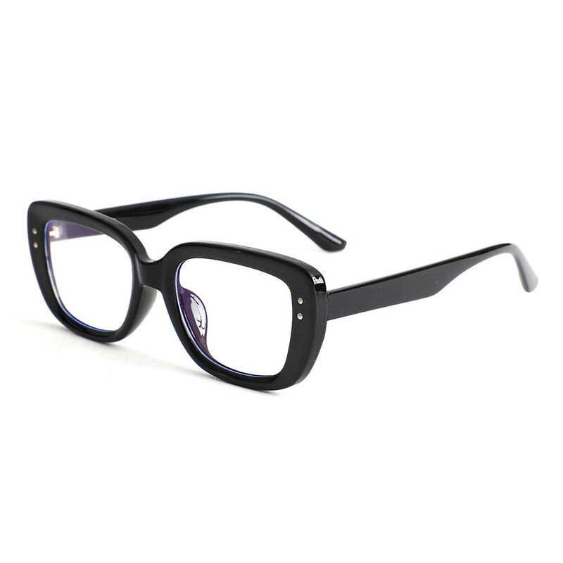 Wallis Rectangle Black Glasses