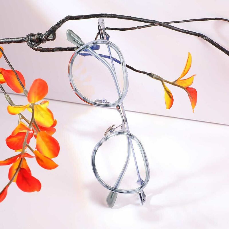Heloise Round Blue Glasses