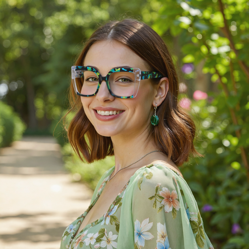 Hearst Cat Eye Green Glasses