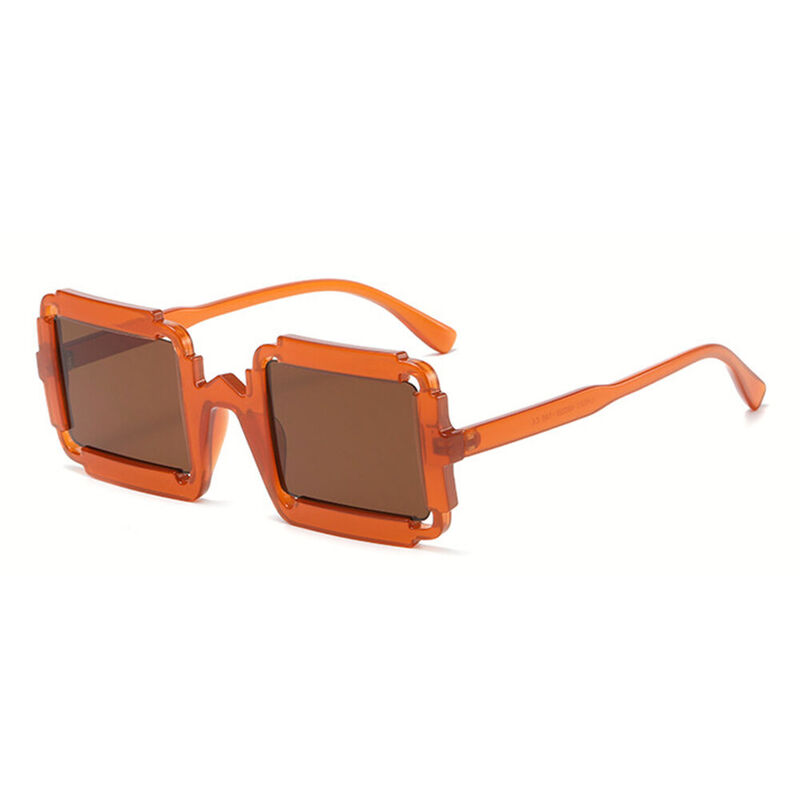 Persis Square Orange Sunglasses