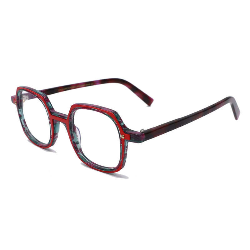 Violae Square Blue Glasses