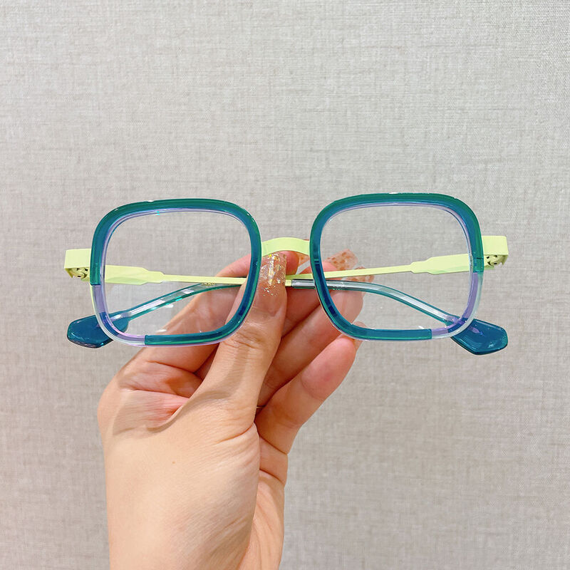 Frede Square Green Glasses