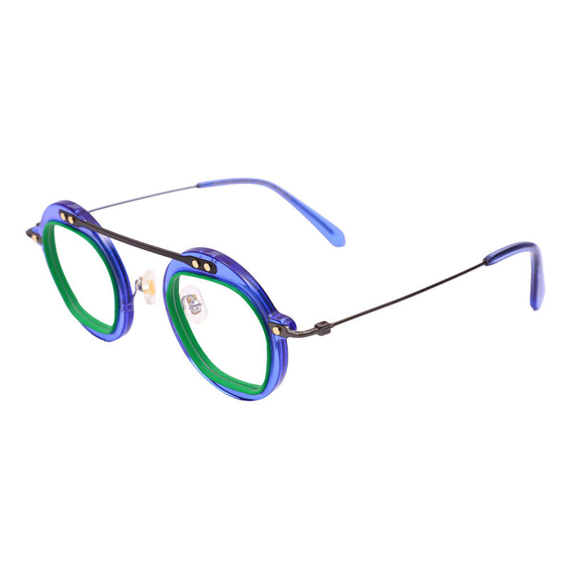 Noyes Round Blue Glasses