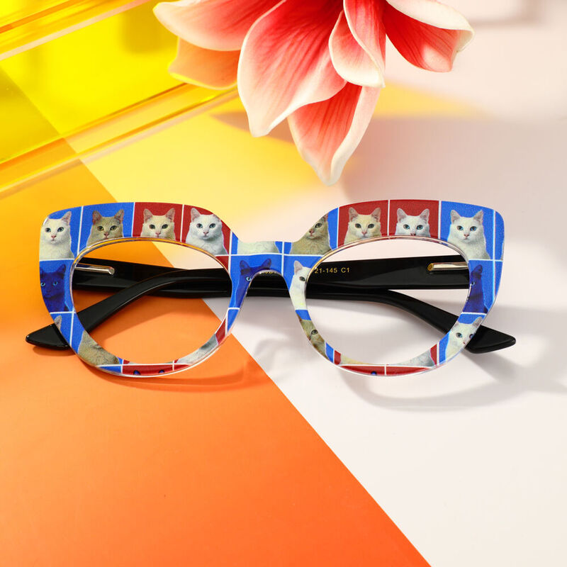 Clyde Cat Eye Blue Glasses