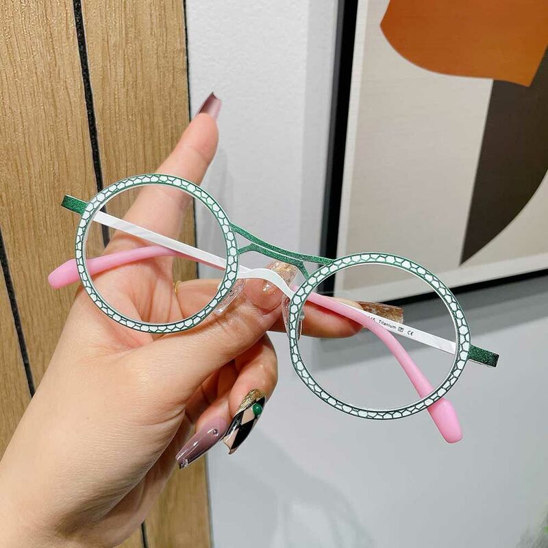 Bart Runde Weiße Brille