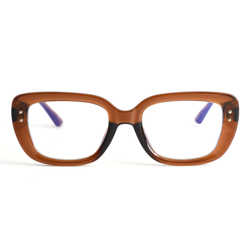 Wallis Rechteckige Braune Brille