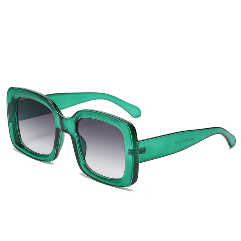 Queena Square Green Sunglasses