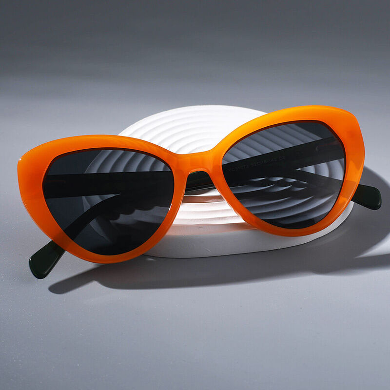 Dennie Cat Eye Orange Sunglasses