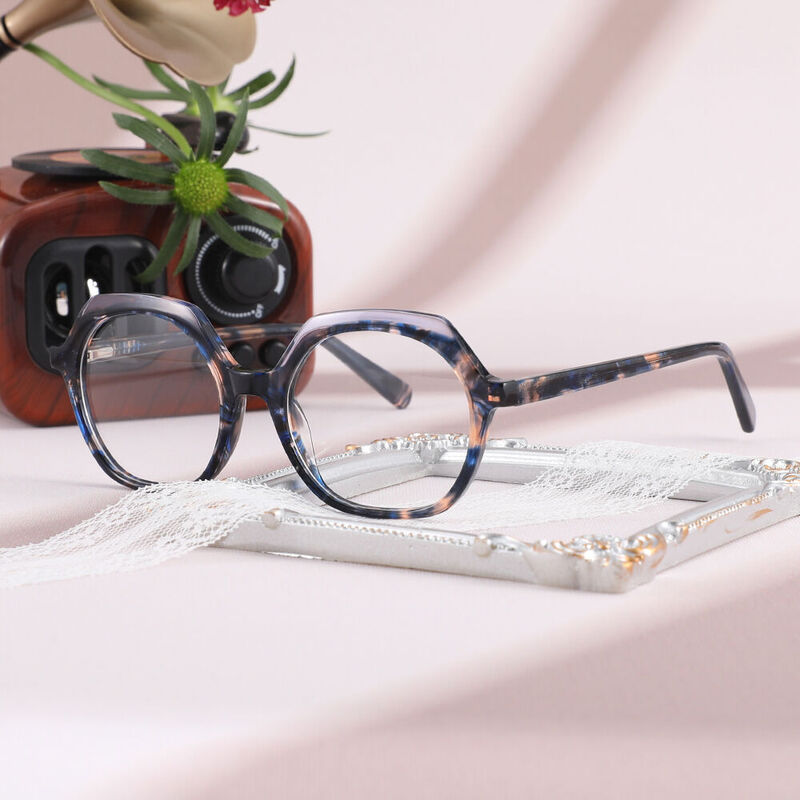 Carter Geometric Blue Glasses