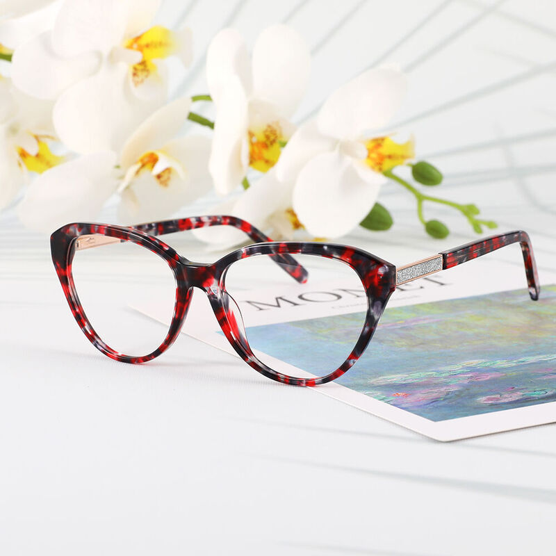 Carol Cat Eye Red Glasses