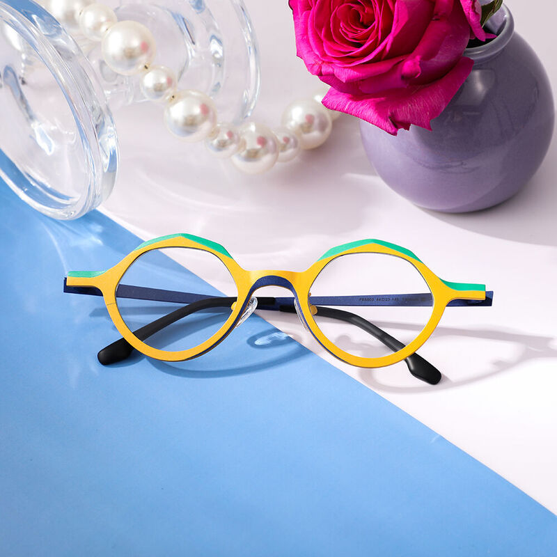 Christe Geometric Yellow Glasses