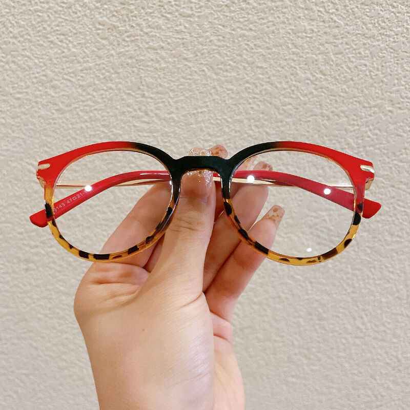 Aaro Round Red Glasses