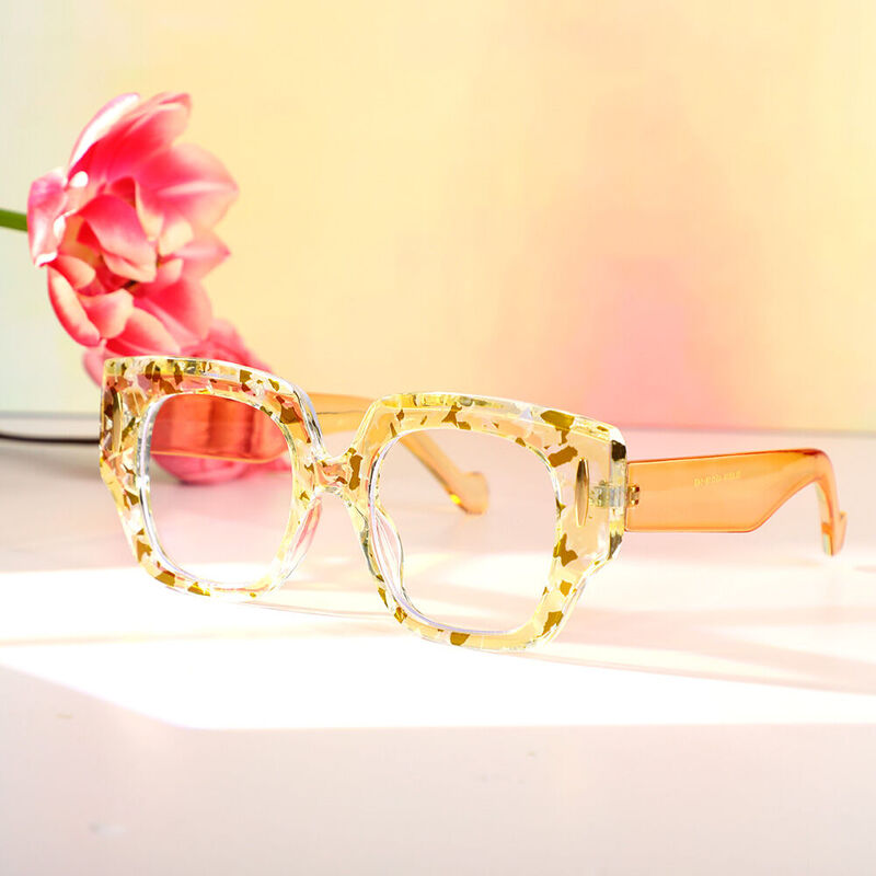 Giles Square Yellow Glasses