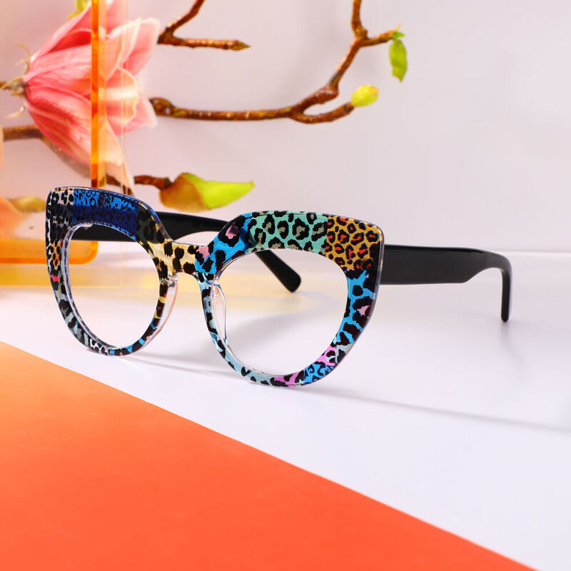 Clyde Cat Eye Leopard Glasses
