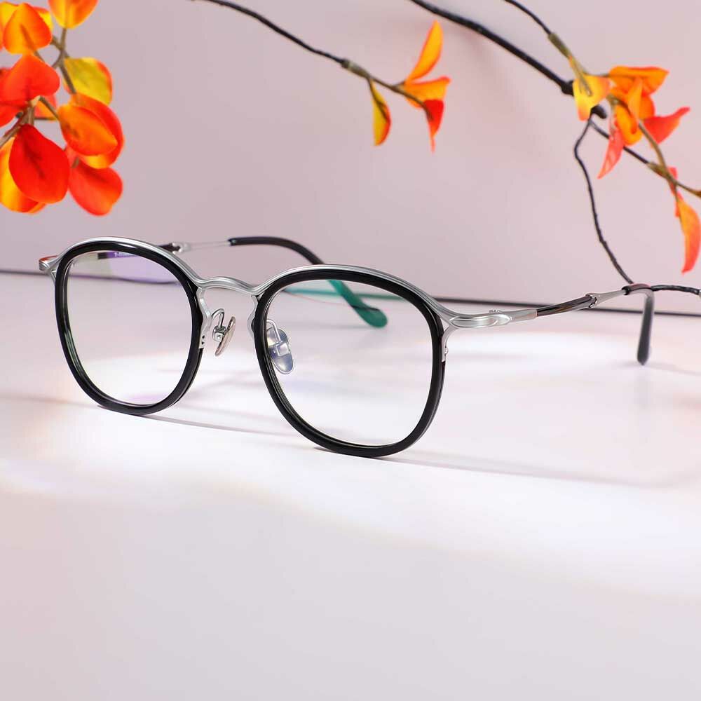 Occhiali da Vista Dempsey Quadrato Nero Argenteo