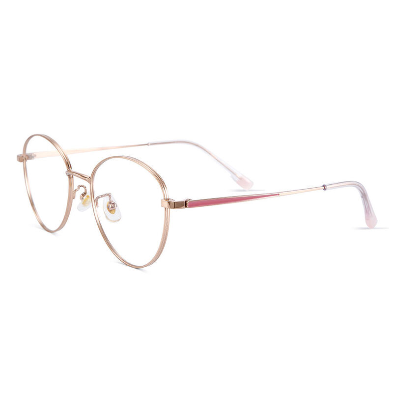 Irma Round Rose Gold Glasses