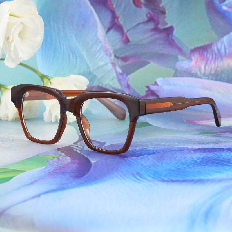 Majestic Square Brown Glasses