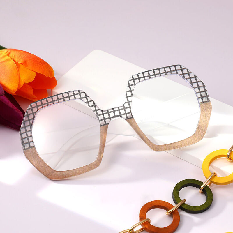 Dora Geometric Brown Glasses