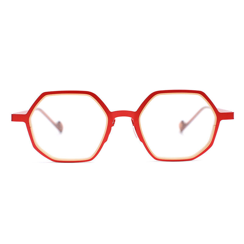 Quintin Geometric Red Glasses