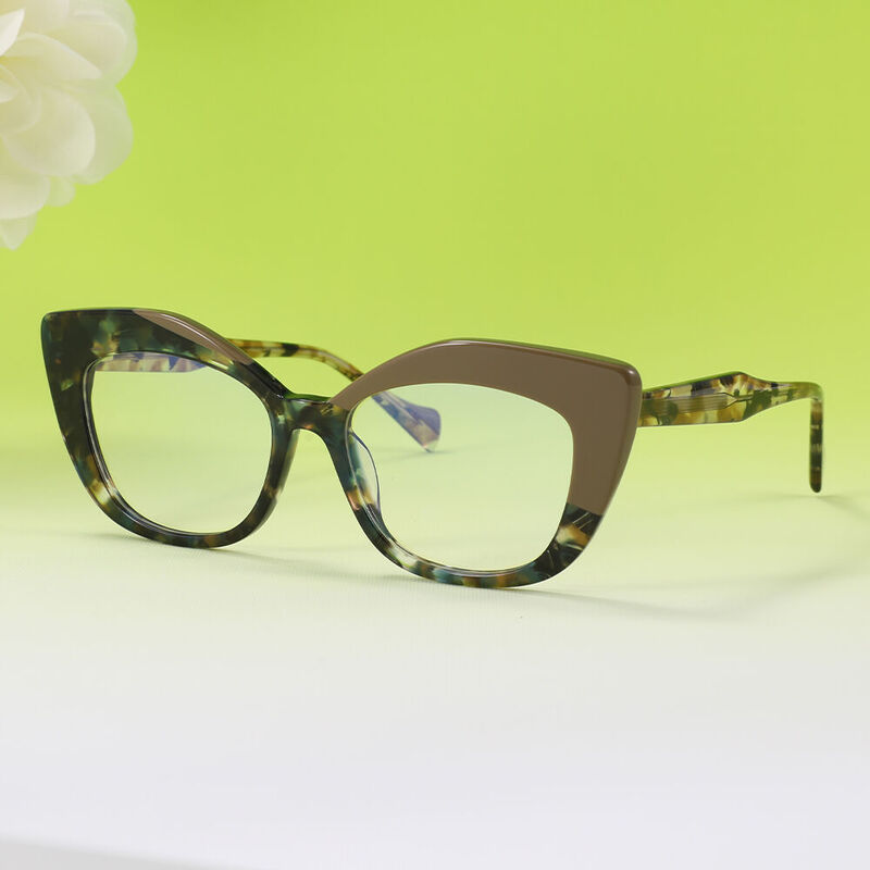 Caswell Cat Eye Brown Glasses
