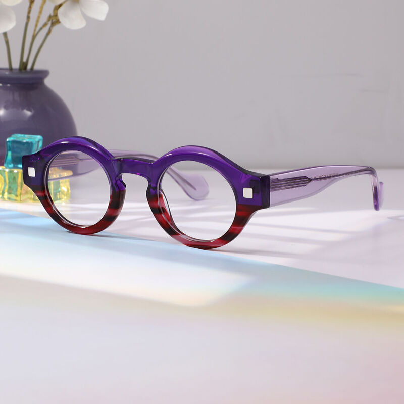 Beatr Round Purple Glasses