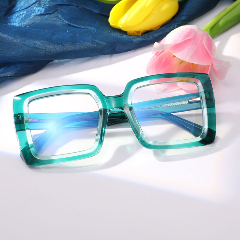 Morrisoe Geometric Green Glasses