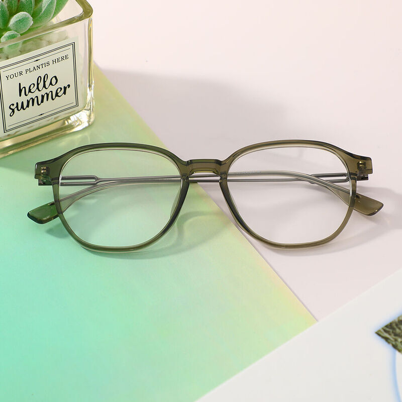 Darwin Square Green Glasses