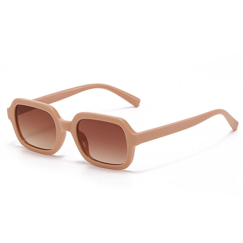 Vinyl Rectangle Brown Sunglasses