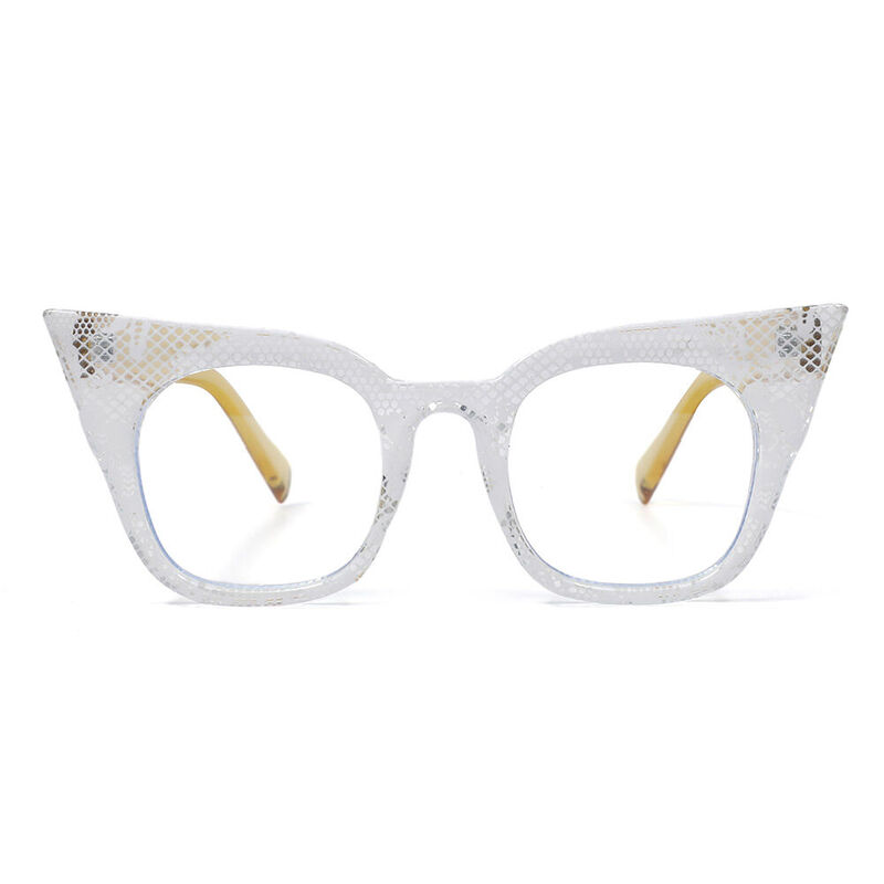 Gail Cat Eye White Glasses