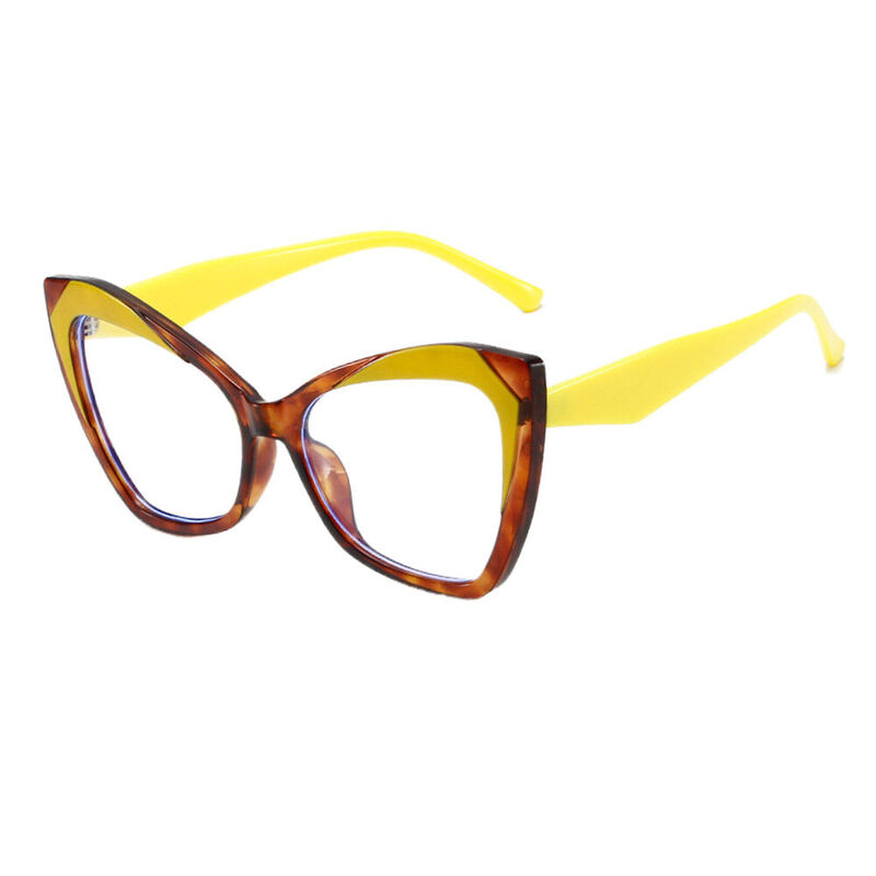 Levie Cat Eye Yellow Glasses