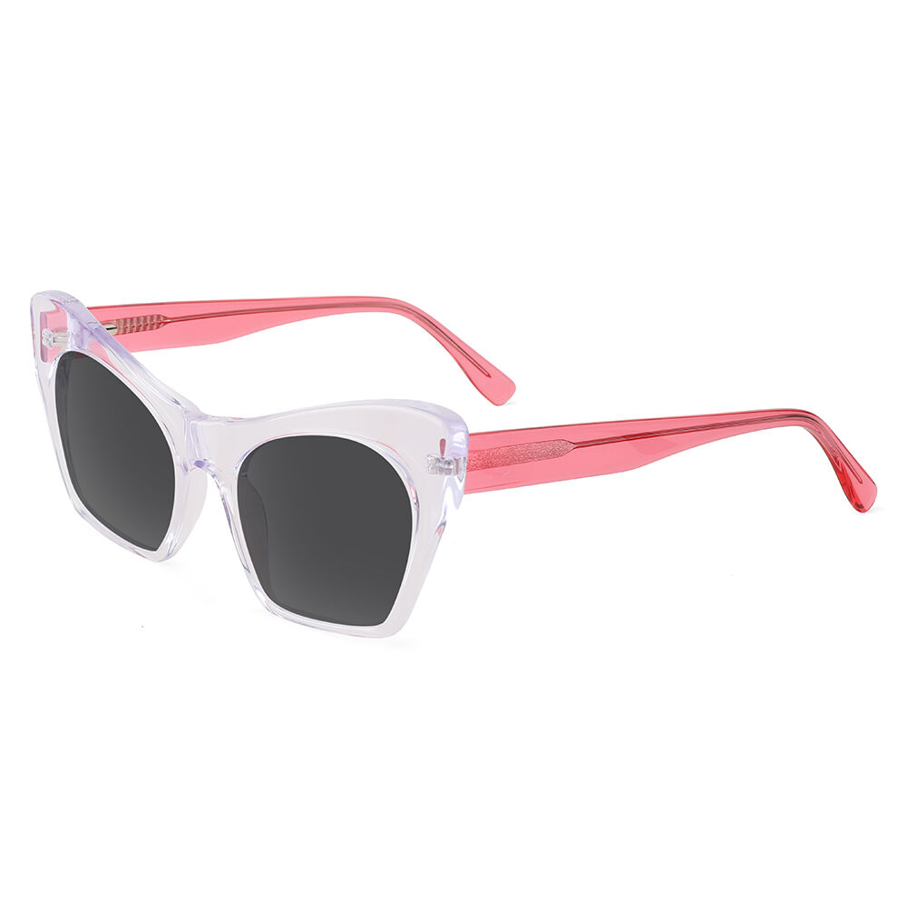 On Stage Cat Eye Transparent/Red Sunglasses