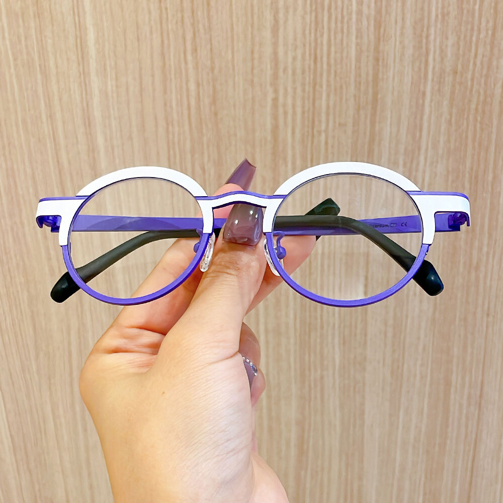 Blume Runde Lila Brille