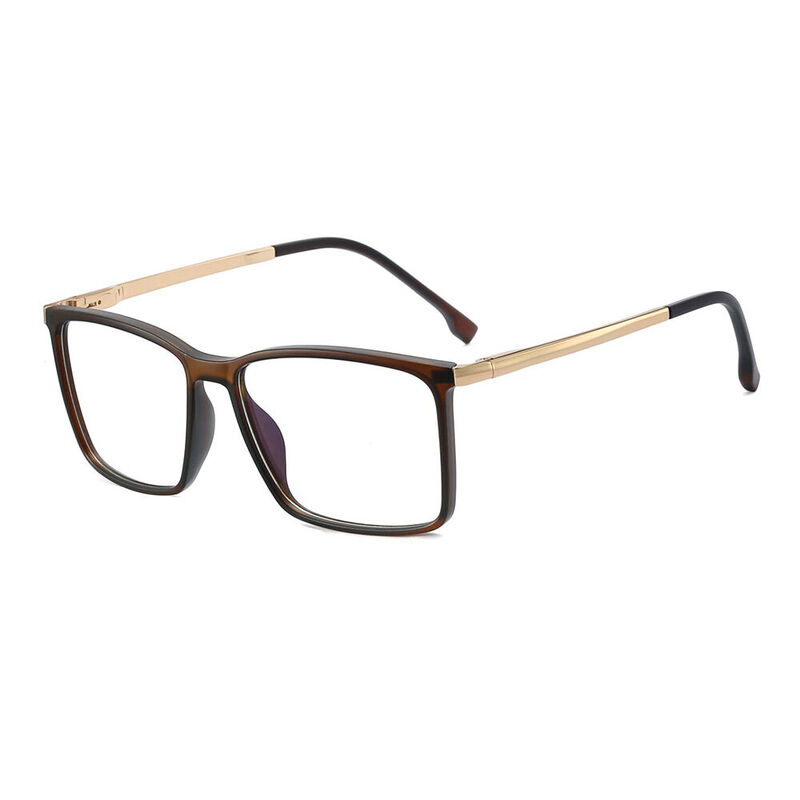 Resa Rectangle Brown Glasses