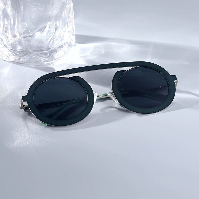 Buffer Aviator Green Sunglasses
