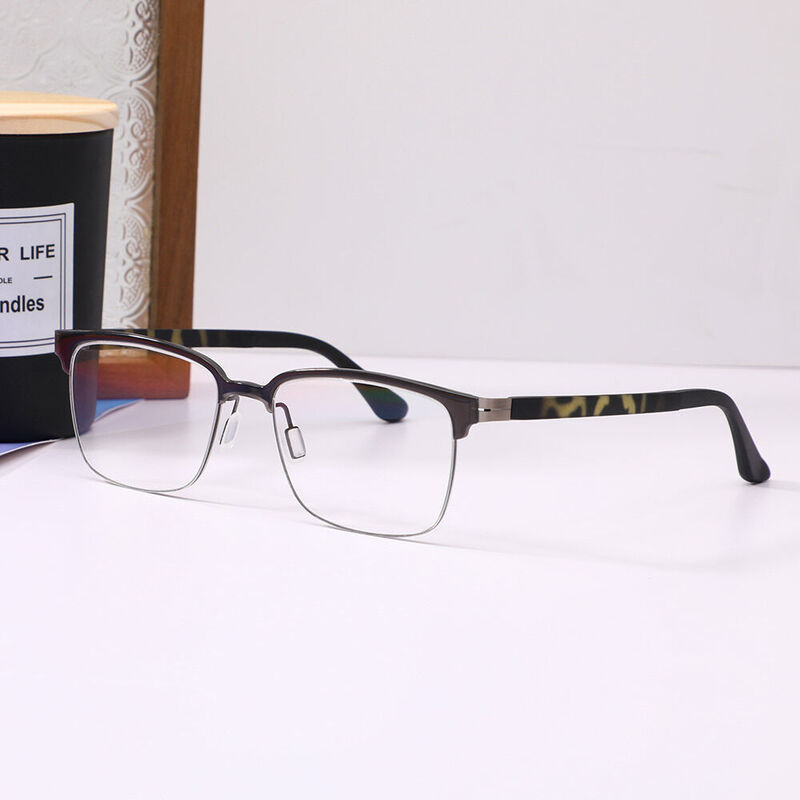 Benn Square Black Silver Glasses