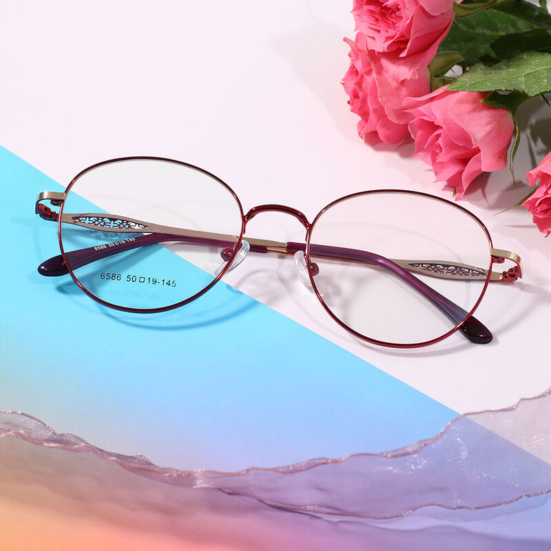 Flora Round Rose Gold Glasses