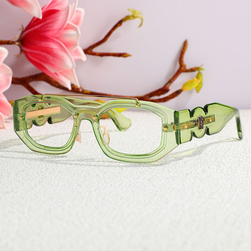 Norah Aviator Green Glasses